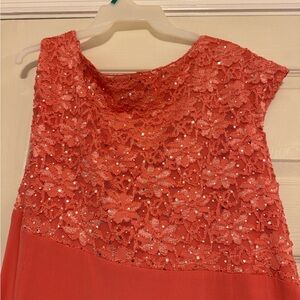 Coral Lace Sleeveless Top